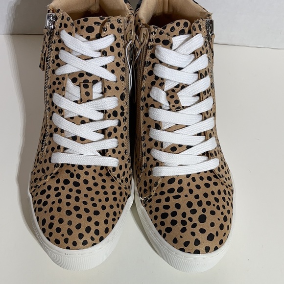 Universal Thread Leopard Print High Top Sneakers Women’s Size 8 Lace Up & Zip - Picture 8 of 9